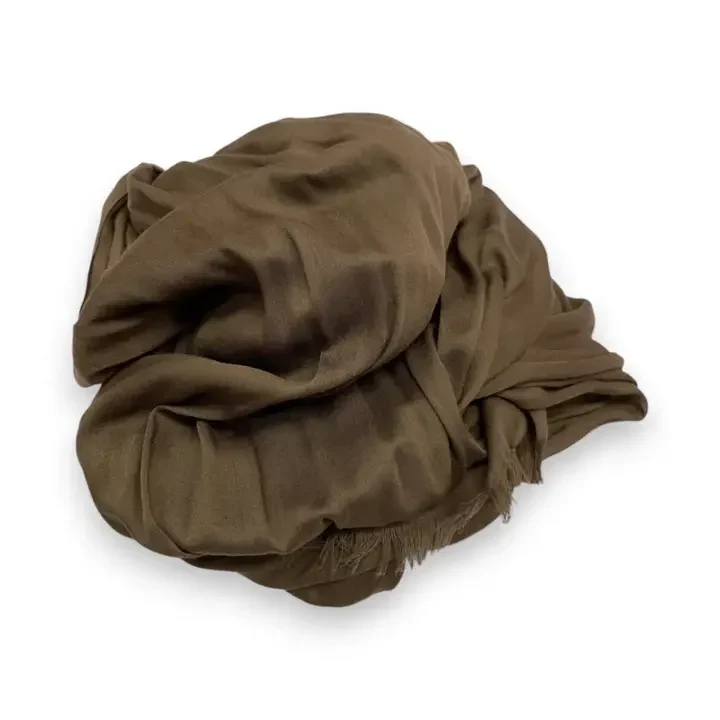 Echarpe unie en modal pur Marron 1.webp