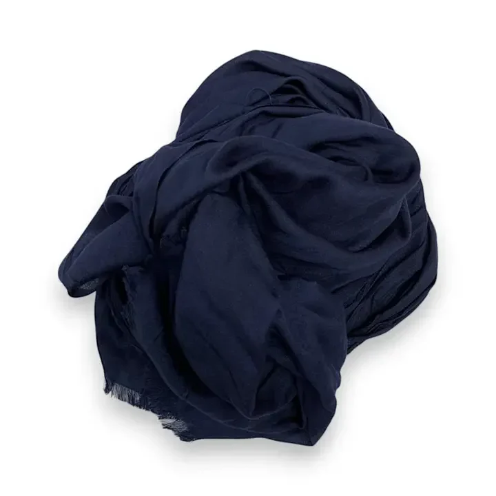 Echarpe unie en modal pur Navy 1.webp