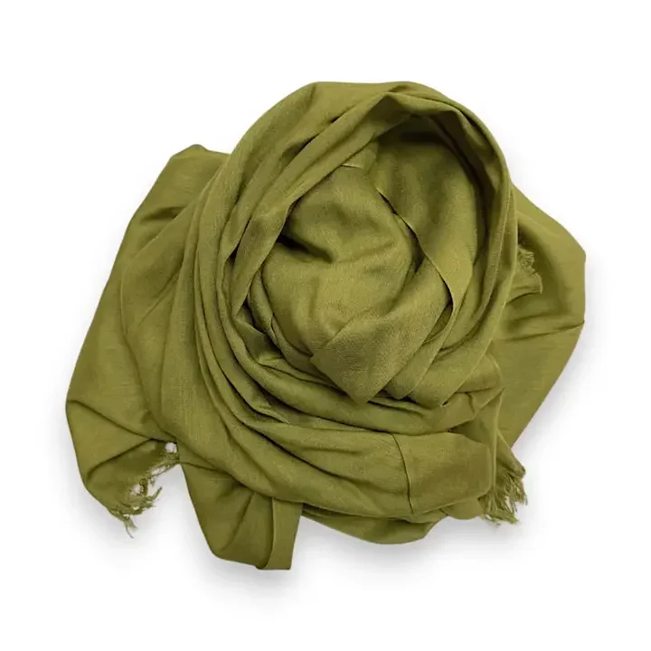 Echarpe unie en modal pur Olive 1.webp
